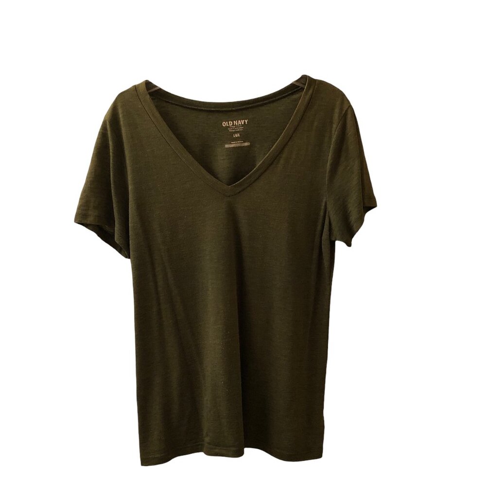 Old Navy Forest Green V-Neck Shirt L